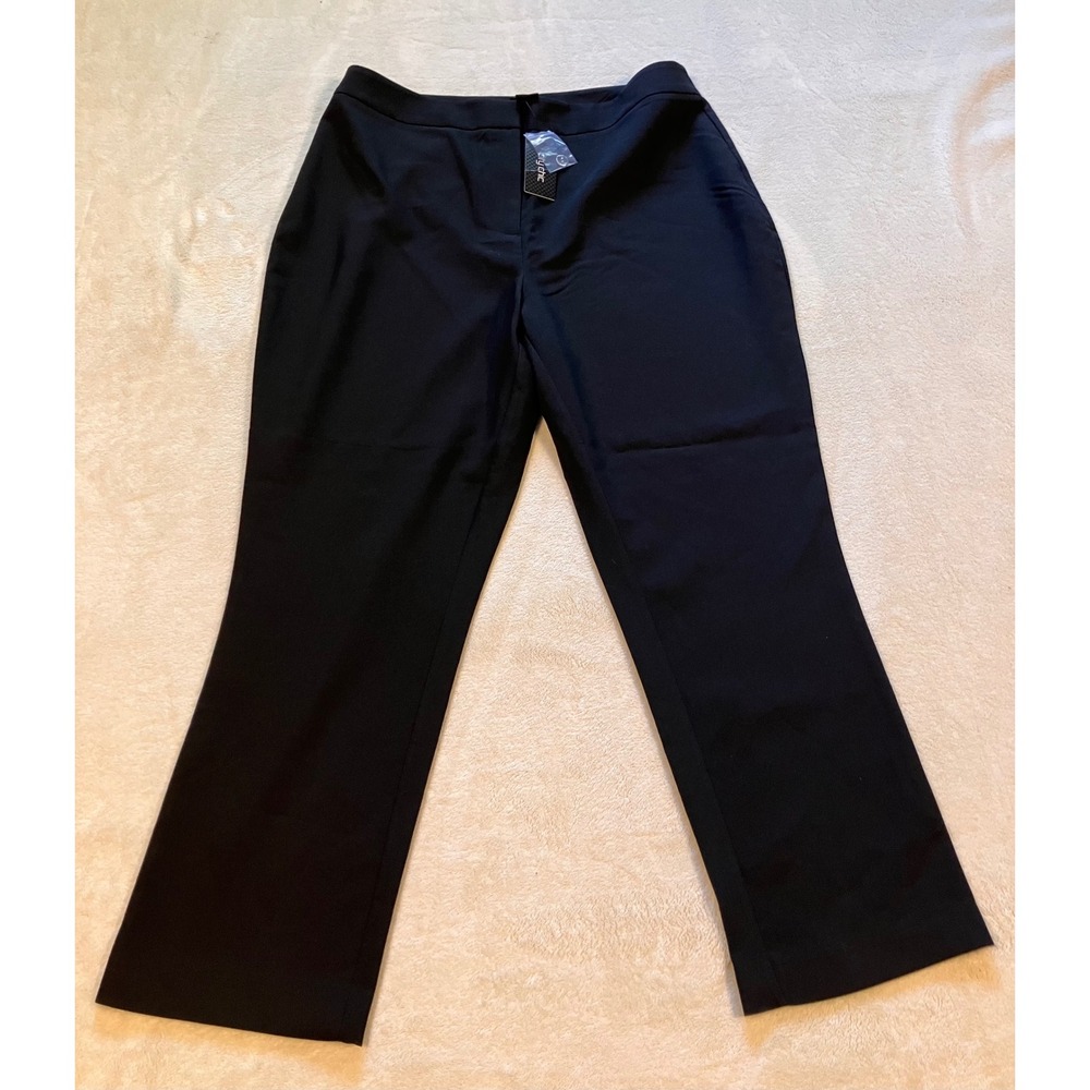 City Chic Sophie Dress Pants Womens S/16 Black Straight Leg Mid Rise NWT